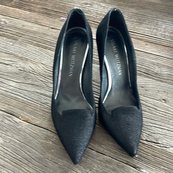 STUART WEITZMAN Women's Metallic Pointy-Toe Pump Heels Size 7M - Picture 1 of 6